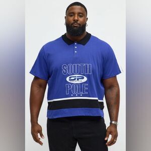 Southpole Relaxed Fit Collared Graphic Shirt